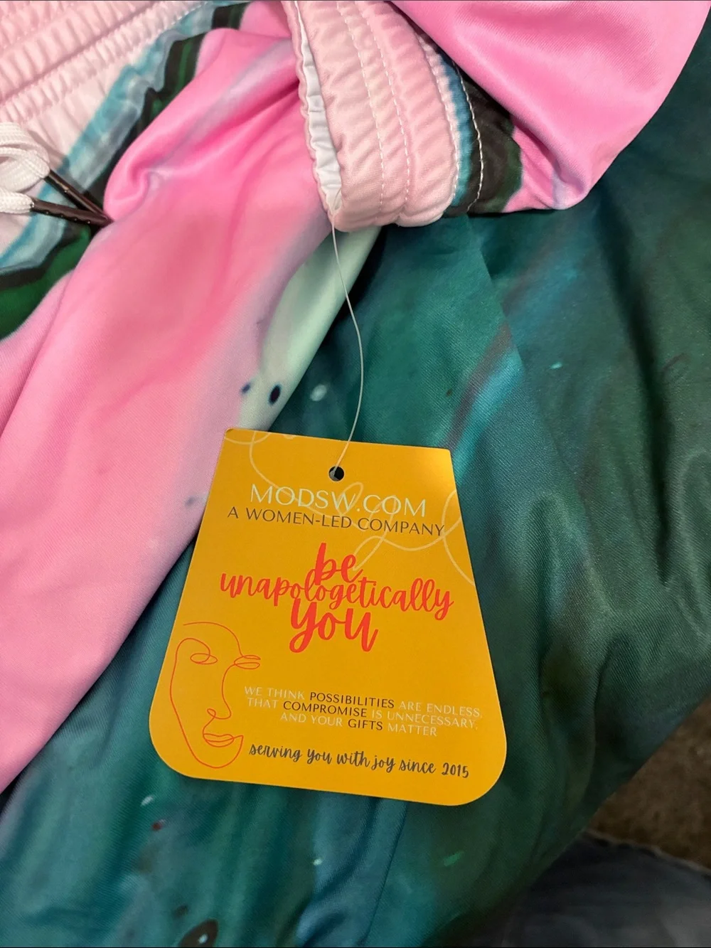 Women's Marble-Print Athletic Skort in Pink & Teal